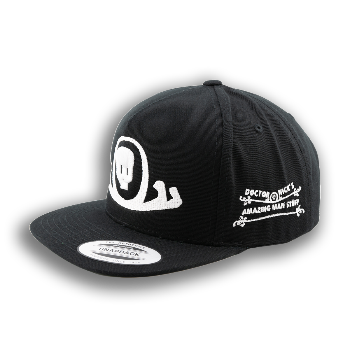 Straight Rim Hat - Skull Front Logo Side - Yupoong 6007